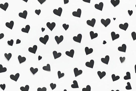 Seamless black heart pattern background ideal for Valentines Day designs