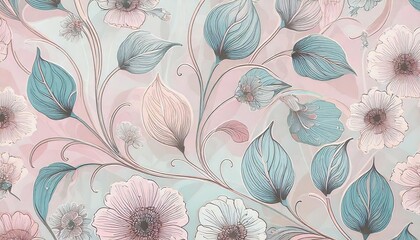 Seamless vintage decorative stylish flowers pattern 