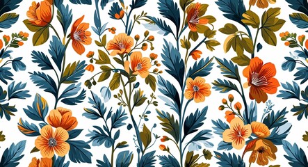 Floral leaf pattern background in white pattern background