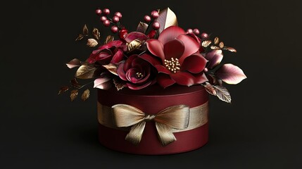 Gift and flowers for congratulations