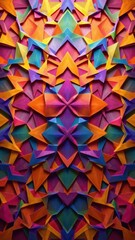 Interlocking, vibrant shapes form a complex, colorful, abstract geometric pattern, colorful, curves, lines