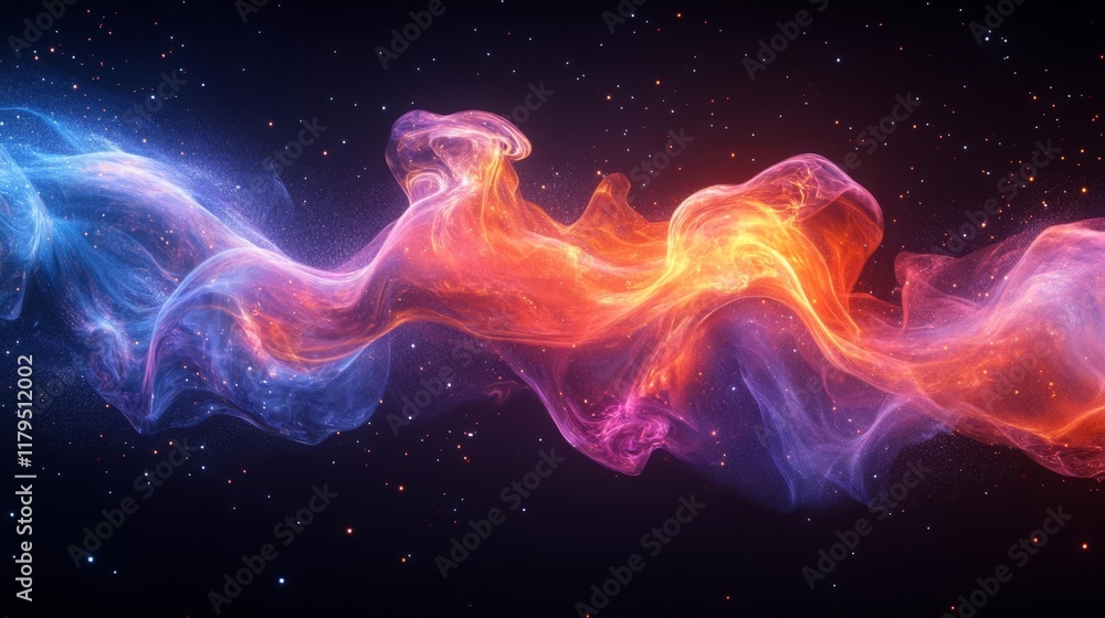 Wall mural dynamic plasma effect on black background. generative ai