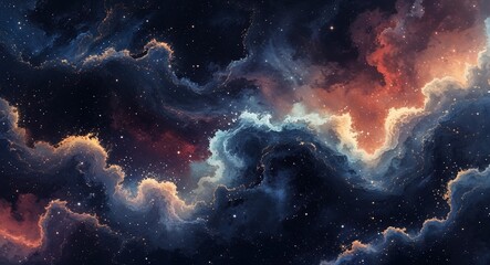 Fototapeta premium Galaxy dust patterns background or illustration in mysterious dark hues