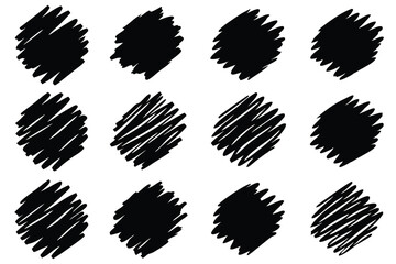 Brush set Vector illustration on white background.