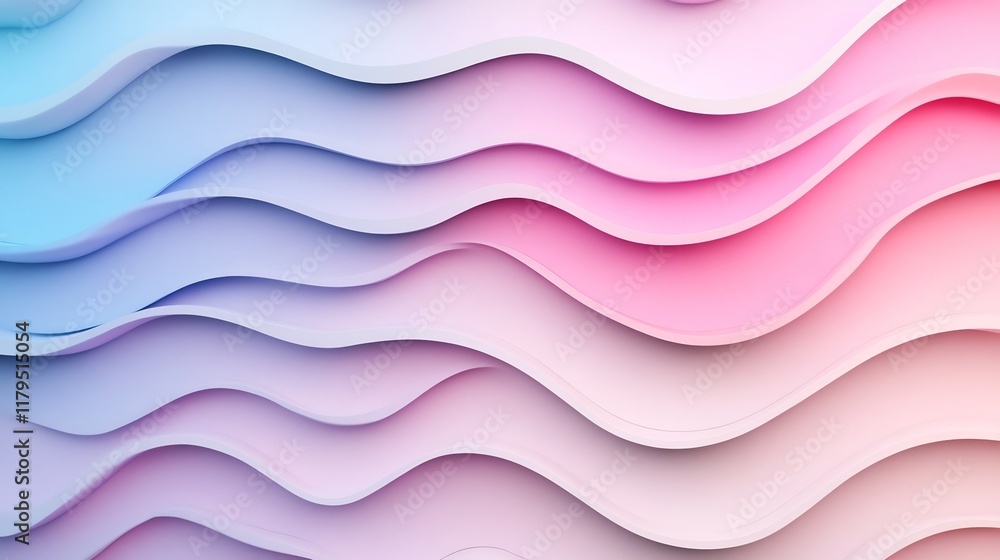 Poster vibrant gradient waveforms with harmonious curves and simplistic elegance