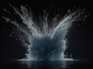 Water explosion on a black background