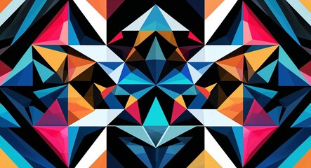 Obraz premium Geometric triangle patterns background or illustration in bold symmetry