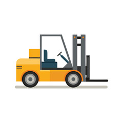 Forklift vehicle isolated flat vector illustration on white background.