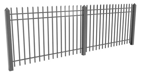 Architectural Fence: A fence with an architectural design, featuring pointed vertical elements that create a visually striking effect.