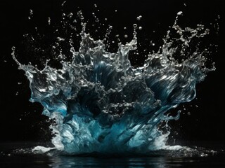 Water explosion on a black background