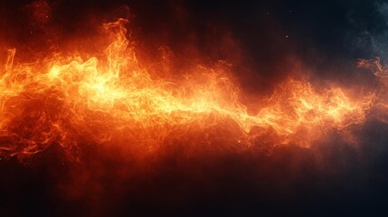 Fototapeta premium Blazing Fire Effect on Black Background. Generative AI