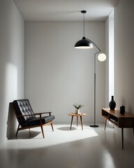 Parete vuota in ambiente moderno - Empty wall light room interior - modern living room	