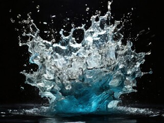 Water explosion on a black background