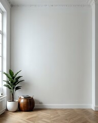 Parete vuota in ambiente moderno - Empty wall light room interior - modern living room	 - room with floor