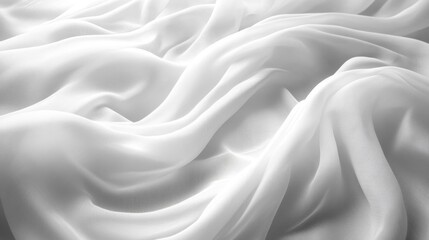 Obraz premium Flowing White Fabric Texture in Motion. Generative AI