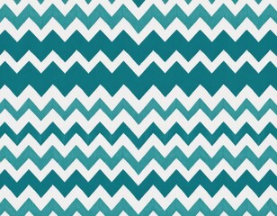 Seamless Teal and White Chevron Pattern: Abstract Geometric Zigzag Textile Background for Fashion Design