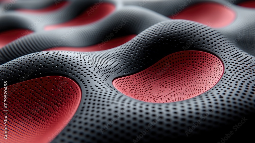 Aufkleber abstract red and black 3d geometric pattern: high-resolution texture background
