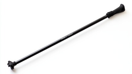A durable ski pole with adjustable grip, displayed diagonally on a white background,