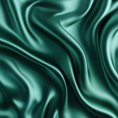 Obraz premium Elegant green silk fabric texture, flowing and smooth, perfect for backgrounds and design elements.