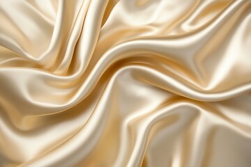 Obraz premium Luxurious golden silk fabric draped elegantly, showcasing soft and smooth texture, ideal for fashion and design ideas.
