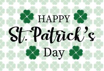 Vector Festive St. Patrick's Day Greeting Card with Shamrock Background Design