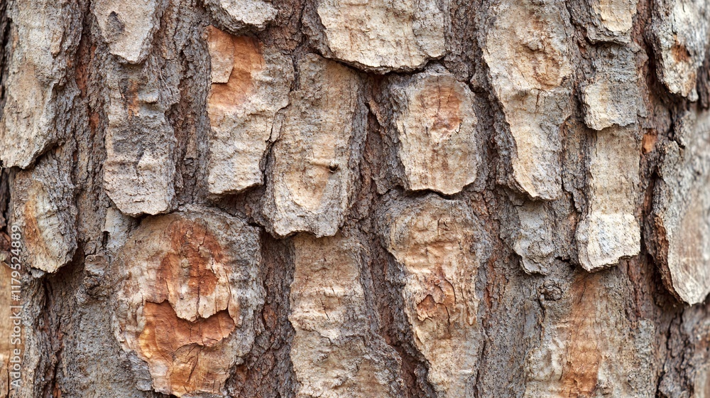 Aufkleber close up of rough brown and gray tree bark texture showing natural pattern