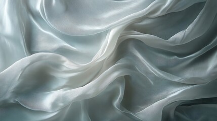 Obraz premium A close-up view of soft, flowing silk fabric creating an elegant and serene atmosphere, perfect for designs.