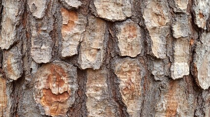Obraz premium Close up of rough brown and gray tree bark texture showing natural pattern