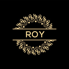 ROY Letter Logo Design with black background.