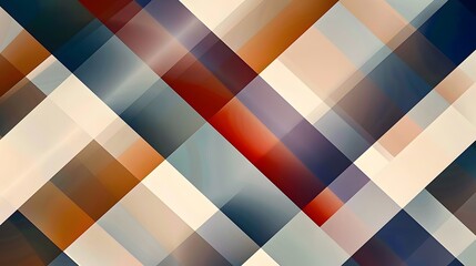 Abstract geometric design featuring overlapping shapes in warm and cool tones.