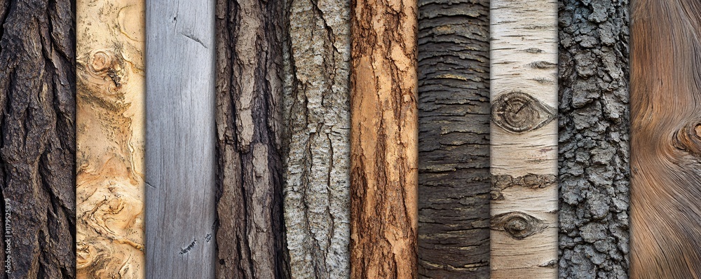 Aufkleber Different textures of tree bark creating a natural pattern