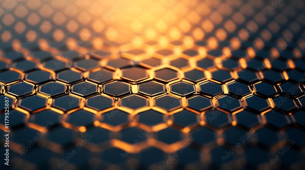 Poster glowing honeycomb abstract texture with copy space