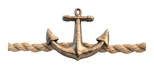 Durable Boat Anchor Line for Secure Mooring Isolated on White Background