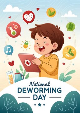 deworming day, national deworming day, Poster, Banner, Story, Social Media Poster.