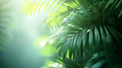 Obraz premium Green Foliage in Soft Focus. Generative AI