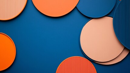 Bold Circular Design in Vibrant Blue and Orange Tones with a Modern Aesthetic