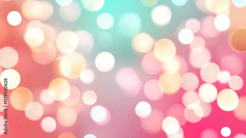 Poster soft bokeh lights in warm tones with elegant abstract copy space