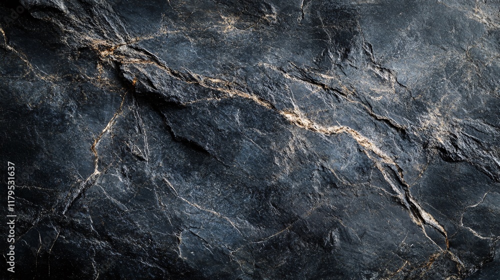 Poster Dark rock texture showing natural patterns creating abstract design