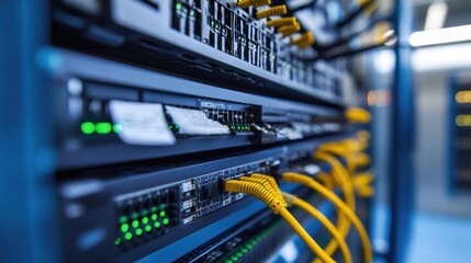 Naklejka premium Fiber-optic networks offer the highest speeds and are expanding in both urban and rural areas