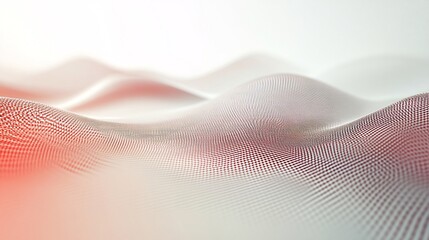 Abstract red and white particles wave is flowing smoothly
