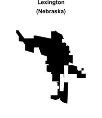 Obraz premium Lexington (Nebraska) blank outline map