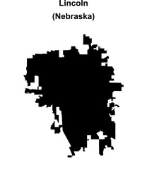 Fototapeta premium Lincoln (Nebraska) blank outline map