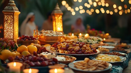 Festive Food Table Gathering Celebration Feast Middle Eastern