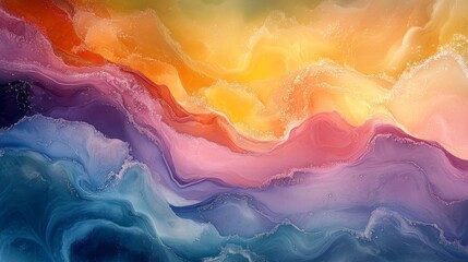 Colorful Abstract Artistic Wave Design. Generative AI