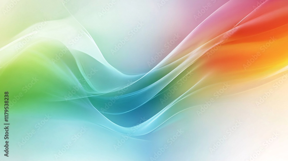 Poster colorful abstract waves blending smoothly creating a harmonious design