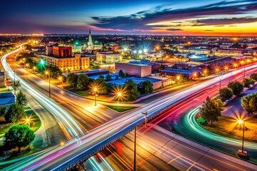 Enid Oklahoma Cityscape Night Long Exposure Photography
