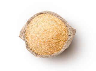 Brown sugar in sack bag