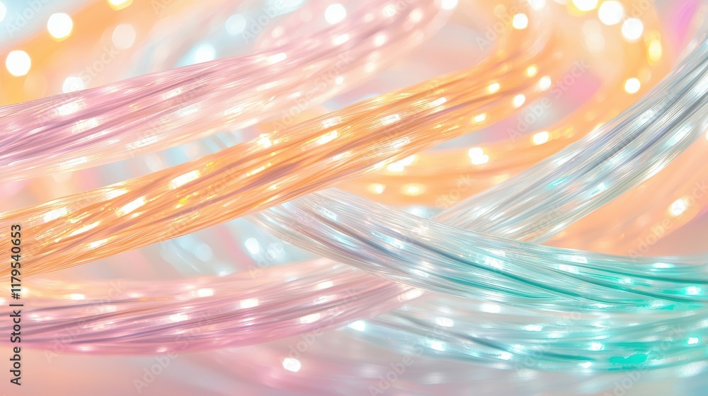 Poster colorful twinkling lights in soft focus creating a dreamy background with swirling patterns and eleg