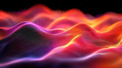 Fototapeta premium Abstract Waves of Light and Energy: A Vibrant Digital Art Background