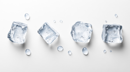 Ice Cubes on Transparent Background